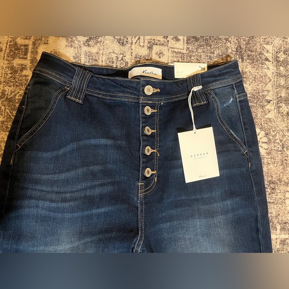 NWT KanCan High Rise Button Fly Flare. Distressed Detailing. - Picture 6 of 12